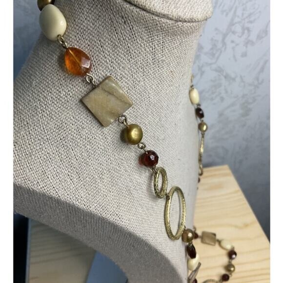 Lia Sophia Signed Cipriani Matte Gold Pearls Necklace - Picture 2 of 3